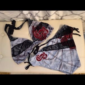 Authentic Crash and Burn bikini set, size L